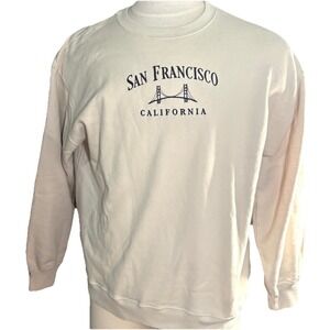 Hollister Mens M Sweatshirt Off White San Francisco 90s  Unisex Lounge Active